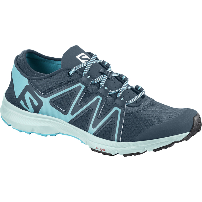 Chaussures Aquatiques Salomon Femme Turquoise Clair / Bleu Marine - Salomon CROSSAMPHIBIAN SWIFT W -